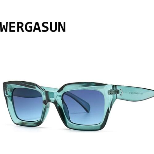 WERGASUN 2020 Cat Eye Vintage Sunglasses Women Fashion Square Sun Glasses Sexy Ladies Eyewears UV400 Goggles Glasses