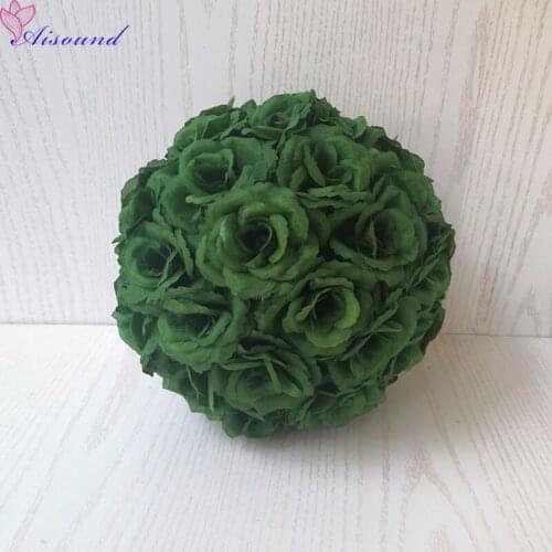 1PC Full Artificial Silk Rose Flower Ball Wedding Centerpieces Kissing Pomanders Marriage Party Festival Decor Flori