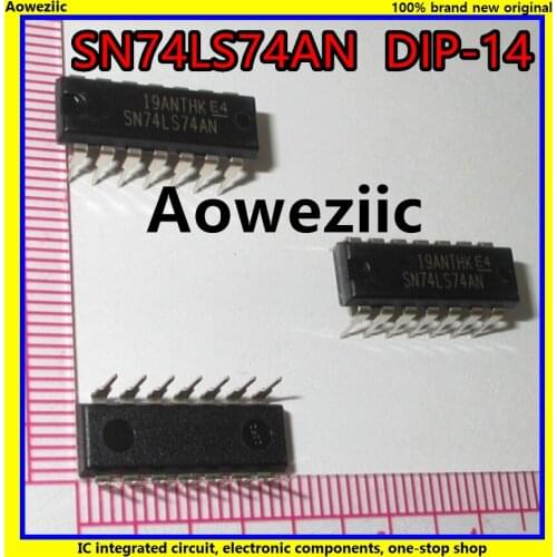 10Pcs/Lot SN74LS74AN 74LS74 DIP-14 DUAL D-TYPE POSITIVE-EDGE-TRIGGERED FLIP-FLOPS WITH PRESET AND CLEAR New Original Product