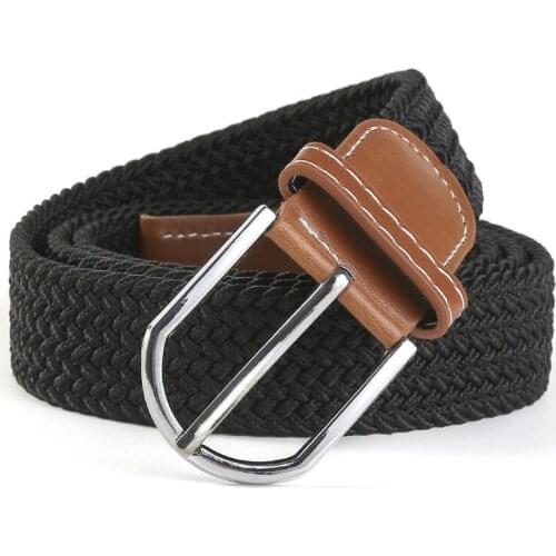 2021 Mini Women Belt Versatile Jeans no Need Punch Canvas Knitting Elastic Student Decorative Pin Buckle Many Popular Elements