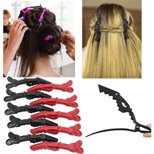 10 Pcs/ Pack Crocodile Clips Plastic Hairdressing Claw Clamps Women Styling Hair Pins Alligator Hair Claw Clip for Salon Baber