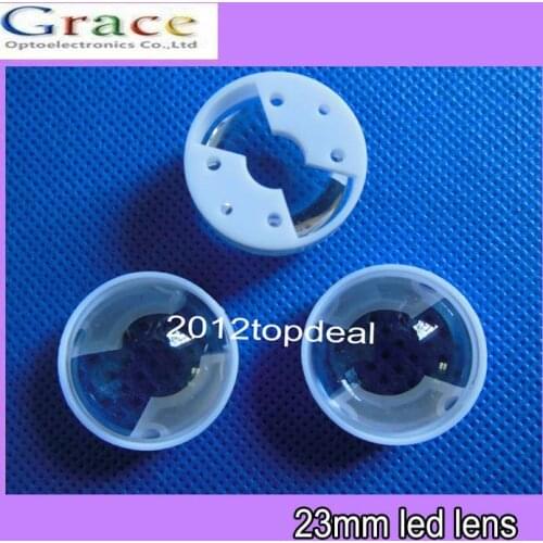50pc 90degree High Power LED lens 23mm convex lens pmma led lens with white holder DIY