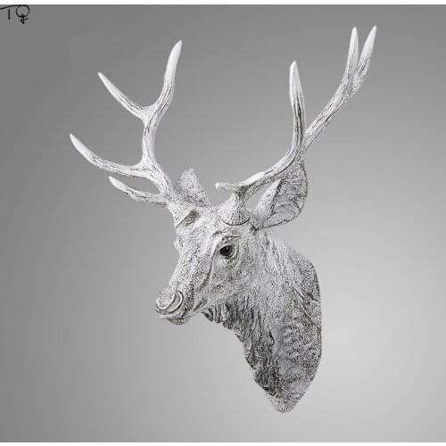 American Vintage Resin Deer Head Antlers Wall Lamp Bar Cafe Living Room Bedside Cafe Christmas Decoration Indoor Light Fixtures