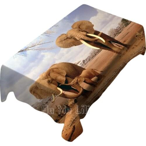Elephant Pattern Design Table Cover Dinning Decor