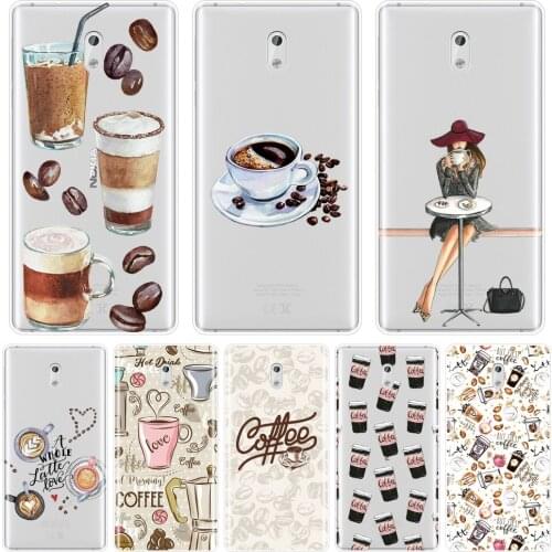 TPU Soft Phone Case Silicone For Nokia X6 7 Plus Coffee Girl Drink Heart Aesthetic Cartoon Back Cover For Nokia 1 2 3 5 6 8