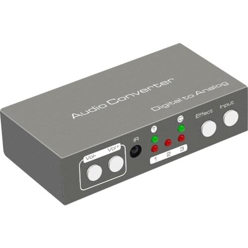 192kHz Digital coaxial toslink Digital to Analog audio converter volume control+remote control coaxial toslink in to Analog out