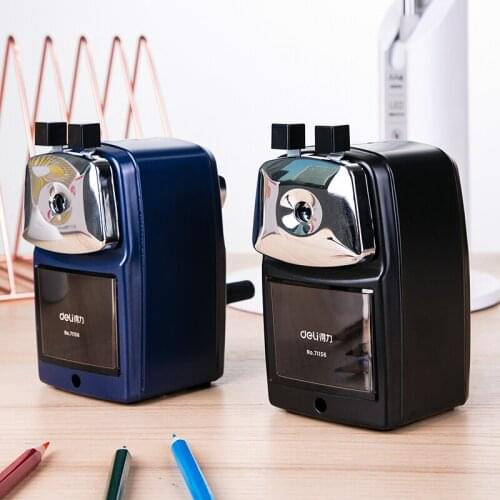 Deli 71156 adjustable metal pencil sharpener Automatic Pencil Sharpener Students Learn Stationery Childrens Pencil Sharpener