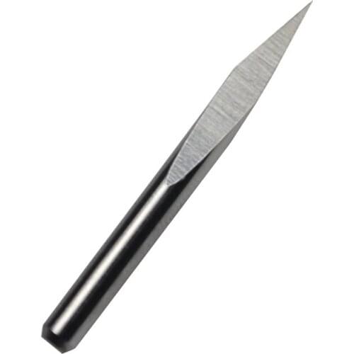 HUHAO 5pcs 4mm Dia 90 Angle 0.1mm Tip 3 Edge Carbide Woodworking Tools for CNC Router Machine