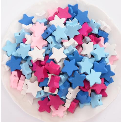 IYOE 30Pcs/Lot 19Mm Solid Star Beads Natural Wooden Spacer Beads Wood Beads For Home Decoration DIY Craft Ornaments Supplies