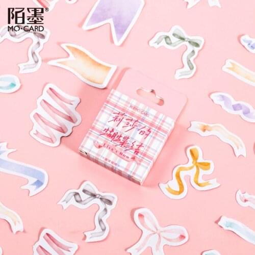Ins Colored Bow Stationery Washi Sticker Scrapbooking Seal Creative DIY Diary Journal Decorative Adhesive Paper Label Supplies