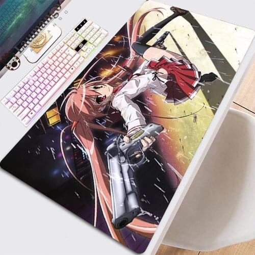 Mouse Carpet Pad Gamer Mousepad Anime Kawaii PC Computer Keyboard Mause Non-slip Mat Gaming Table Pads Mat Cool Black Bullet Pad