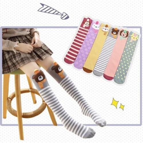 Cute Toddlers Girls cartoon Knee High Long socks Kids Soft Cotton booties Socks Baby Princess Sweet party wedding Dress Up Socks