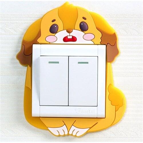 Cute Cartoon 3D Wall Silicon On Switch Stickers Children Luminous Switch Light Home Decoration