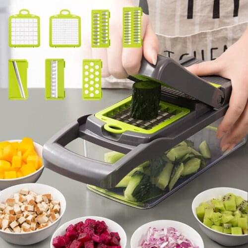 Multifunction Vegetable Cutter Kitchen Gadgets Upgrade Garlic Press Steel Blade Potato Peeler Carrot Grater Kitchen Accessories