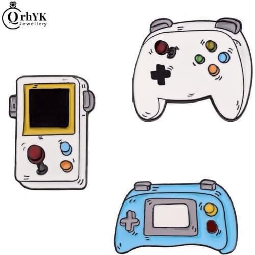 Cartoon 90s Gamepad Jewelry Brooches Denim Shirt Collar Badge Lapel Pins Friends Gifts Retro Arcade Game Enamel Pins Collections