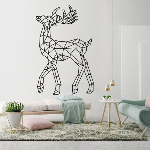 Sika Deer Geometric Creative Pattern Wall Sticker for Living Room Home Art Decoration Vinyl Wall Decals Bedroom Stickers SA12