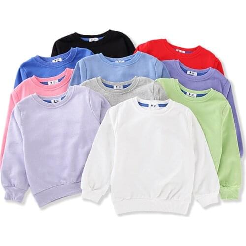 Autumn Children Sweatshirt Long Sleeved Solid Color Unisex Plain Sweatshirt Boys&Girls Hoodies BB07
