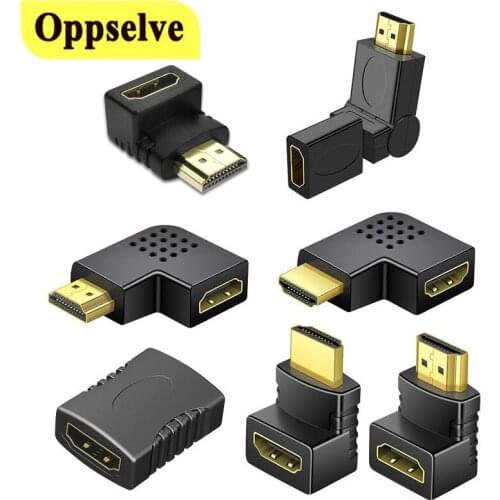 HDMI-compatible Connector Male To HDMI-compatible Female Adapter 360/180 Degree Straight Angle Extender Cable Converter for HDTV