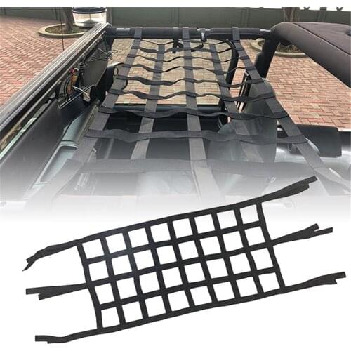 For Jeep Wrangler Hammock Car Roof Net Heavy Duty Sunshade Soft Roof Net Exterior Network Storage Top Cover Car Cargo Rest Bed