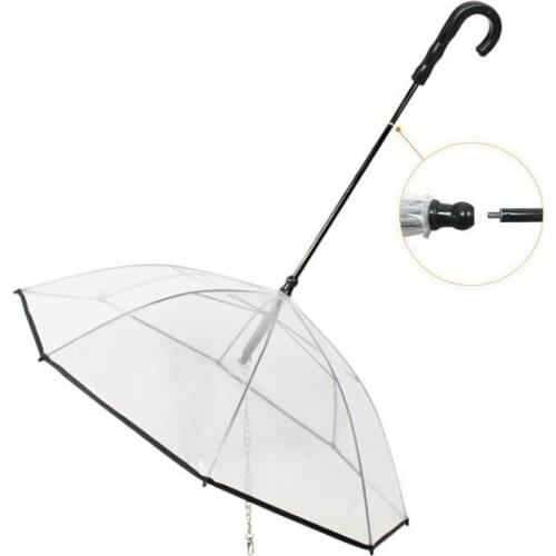 Transparent PET umbrella dog umbrella pet supplies Parachute rain day dog tractive rope