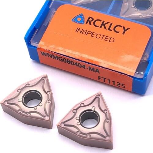 10pcs RCKLCY WNMG080404 MA FT1125 Grooving Carbide Inserts Lathe Cutter Tool Turning Insert For Stainless Steel