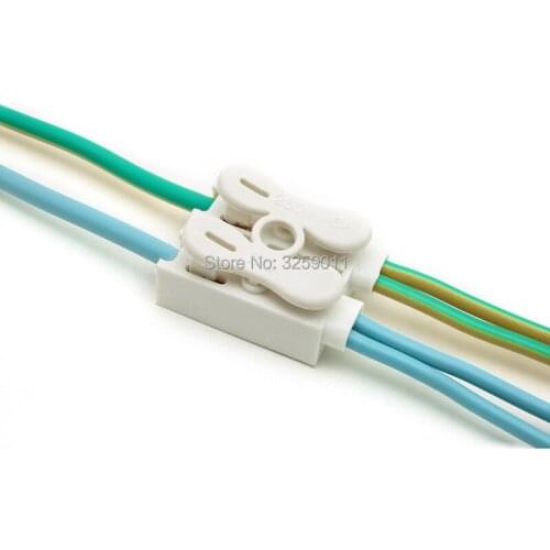20PCS Self Locking Spring Wire Connectors Electrical Cable Clamp Terminal Block ZQ-2P white Quick Splice Lock Wire Terminal