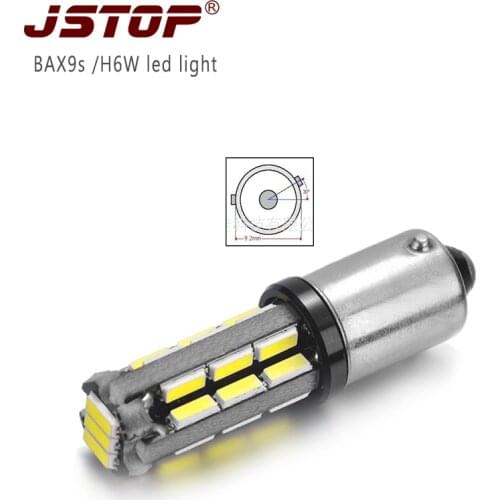 JSTOP BAX9s led light 12V canbus External Lights led bulbs H6W Warm white 3300k lamp 4014smd led Back light LED Reversing bulbs