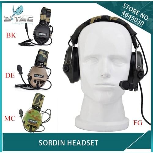 Z Tactical Airsoft Military Anti-Noise Sordin Headset Hunting Outdoor Headphone Peltor Aviation Earphone Softair Noise Canceling