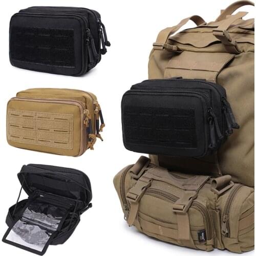 Tactical 2 Layer Molle Pouch Utility EDC Tool Waist Pack Military Mag Bag Pistol Pouch Outdoor Phone Holder Case with Map Pouch