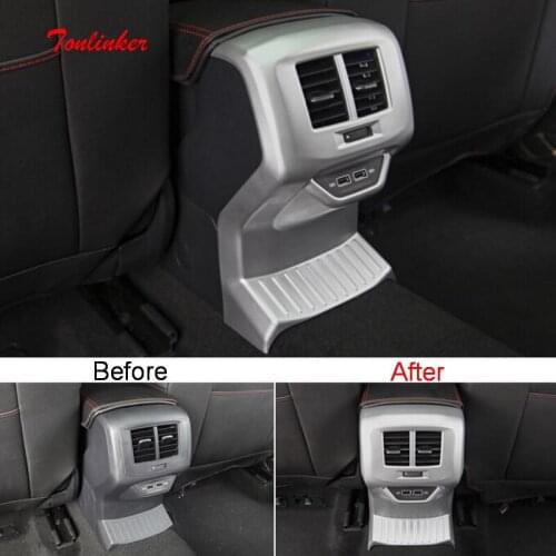 Tonlinker Interior Car Back Air Vent Outlet Cover Stickers for Volkswagen T-ROC 2018-19 Car Styling 1 PCS ABS Cover stickers