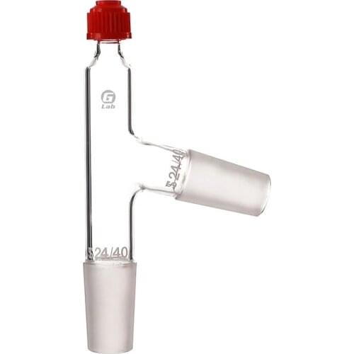 Three way Thermometer adapter with 24/40 joint, 75 bend (laboratory equipment