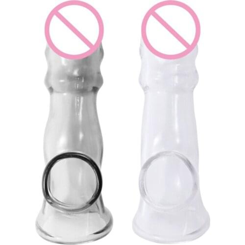 Penis Sleeve Extender Condom For Men Reusable G Point Stimulator Cock Delay Ejaculation Particle Adult Sex Toy Dick Dick Sleeve