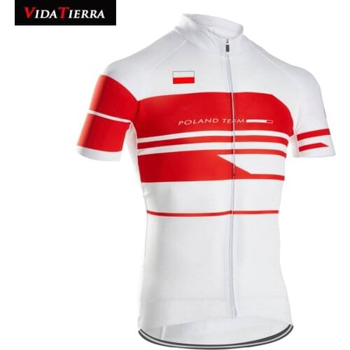 VIDATIERRA 2019 cycling jersey white red bike wear Poland national team classic winner I love Poland short sleeve honour lucky