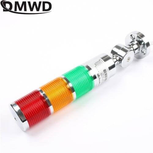 12V 24V Safety Stack Lamp Red Green Yellow Flash Industrial Tower Signal Light LED Sliver indicator light 3 layer with base