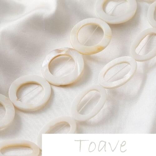 Natural shell round oval hollow straight hole diy earrings hand-made material accessories