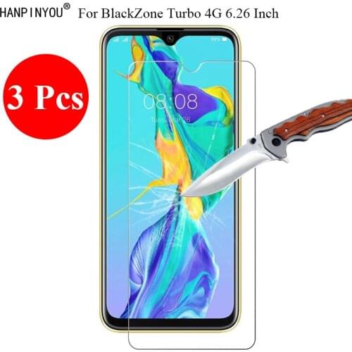 3 Pcs/Lot New 9H 2.5D Tempered Glass Screen Protector For BlackZone Turbo 4G 6.26" Protective Film + Clean Tools