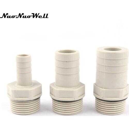 3pcs Plastic-Steel 3/4" Thread to 12/14/16/20/25mm Soft Hose Straight Connector Aquarium Air Pump Pipe Joint oxygen tube fitting