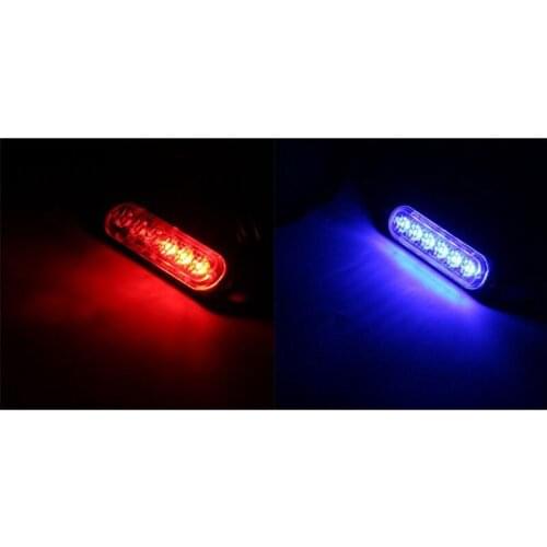 4PCS Universal Super Thin 6LED Car 12-24V Truck Warning Caution Emergency Construction Flashing Strobe Light Bar