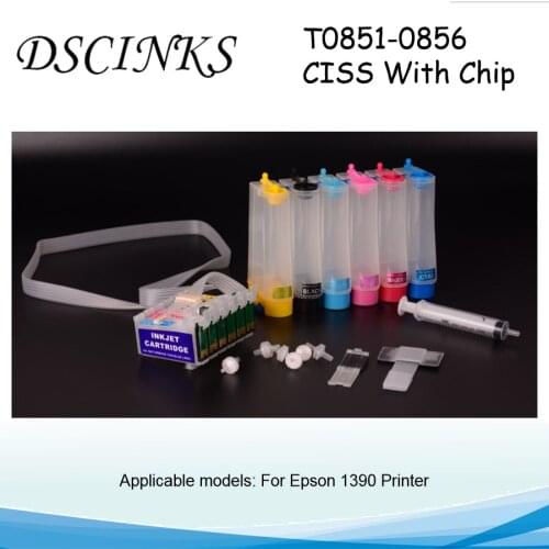 6 color Ciss For Epson T0851-0856 With Chip For Epson Stylu Phot 1390 printer model