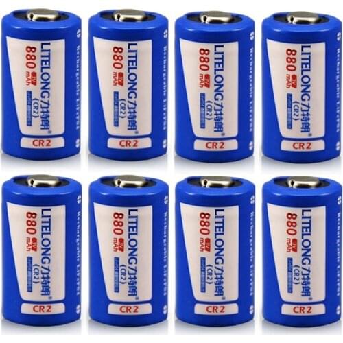 8PCS/LOT LITELONG 880mAh 3V LiFePO4 Rechargeable Battery Rangefinder Camera CR2 Battery Lithium Batteries