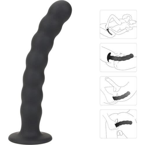 Anal Plug Prostate Massager Lesbian Sex Products Vaginal Stimulator Strong Sucker Silicone Bead Dildo Sex Toys for Woman Men Gay