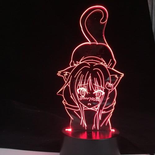 Anime 3D Lamp High School DxD Shirone Toujou for Bedroom Decor Light Birthday Gifts for Women Men Manga Led Night Light