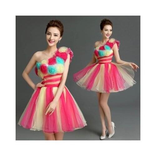 Free ship clown 3d flowers tutu lovely sleeve short lolita dress