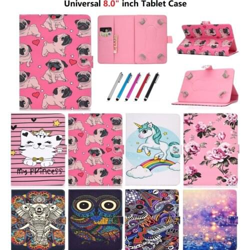 For Huawei Matepad T8 Case 8.0 M5 Lite 8 Cover For Xiaomi Mi Pad 4 Case 8'' For Kindle Fire HD 8 Tab A 8 Leather Universal Funda