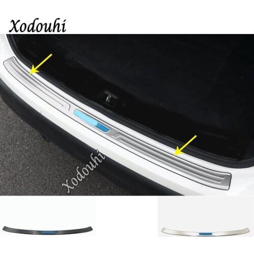 For Nissan Qashqai 2019 2020 2021 Car Cover Stainless Steel Outside Rear Back Bumper Trim Plate Trunk Frame Threshold Pedal