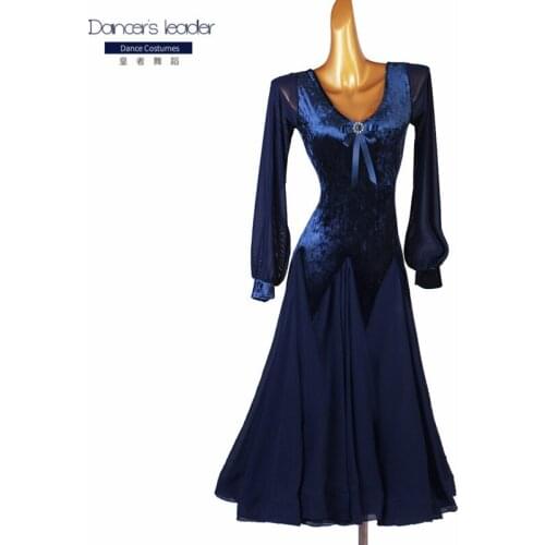 Women ballroom dancing clothing spandex long sleeves ballroom dance dress for girls ballroom dance dress dance wear S-6XL