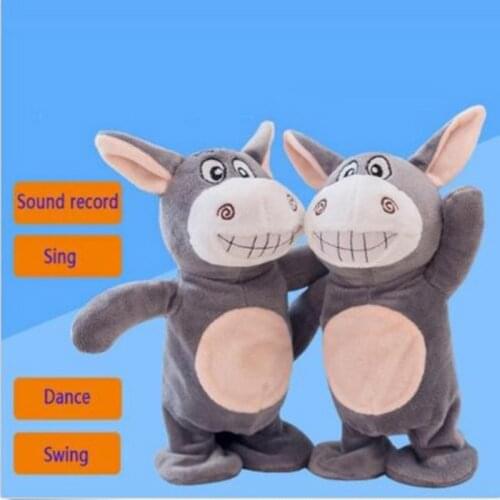Electronic Pets Talking Donkey Plush Toys Kids Children Funny Sound Record Sing