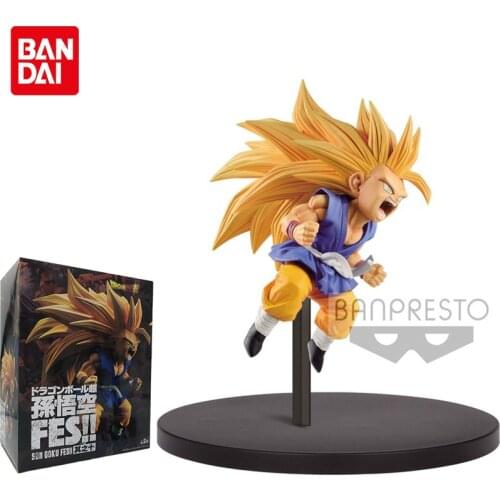 Bandai Dragon Ball Anime Figure BANPRESTO FES 10 Son Goku Super Saiyan 3 Genuine Model Collection Decoration Children Toy