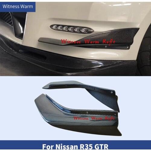 Carbon Fiber FRP Front Bumper Side lip Splitters Flaps Vents Decoration Trims Front air knife for Nissan GTR R35 12-16