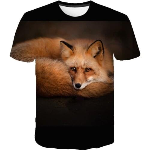 2021 new 3D T Shirt Print Fashion Men Women Tshirt Fox Sweatshirt Short Sleeve Hip Hop Cool Streetwear Tops mens clothes Animal